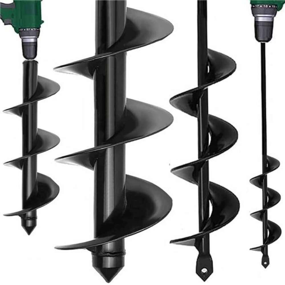 Garden Auger Drill Bit for Planting 1.6"x16.5"and 3.5"x16",Heavy Duty